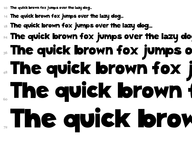 SC Gum Kids font waterfall
